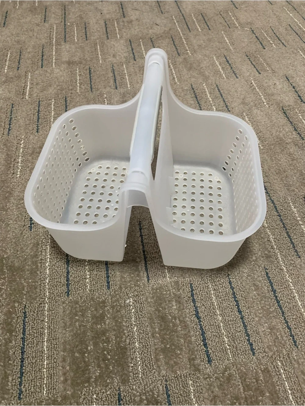 White Plastic Double Caddy with Handle